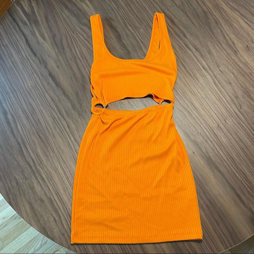 Ribbed cutout minidress